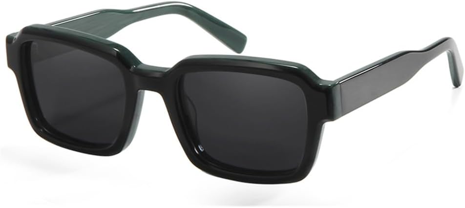 

Солнцезащитные очки в стиле панк из ацетата для мужчин, ретро-очки с поляризованными линзами, прямоугольной формы, солнцезащитные очки для женщин, защита от УФ-излучения UV400 VFDHN, Black Green