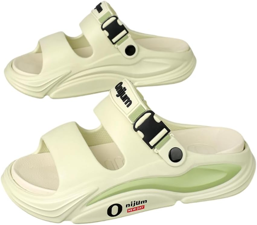 

Мужские повседневные сандалии с круглым носком, удобный материал для выхода в открытый космос, не скользящая подошва, мужские сабо идеально подходят для повседневной носки Hchctry, зеленый