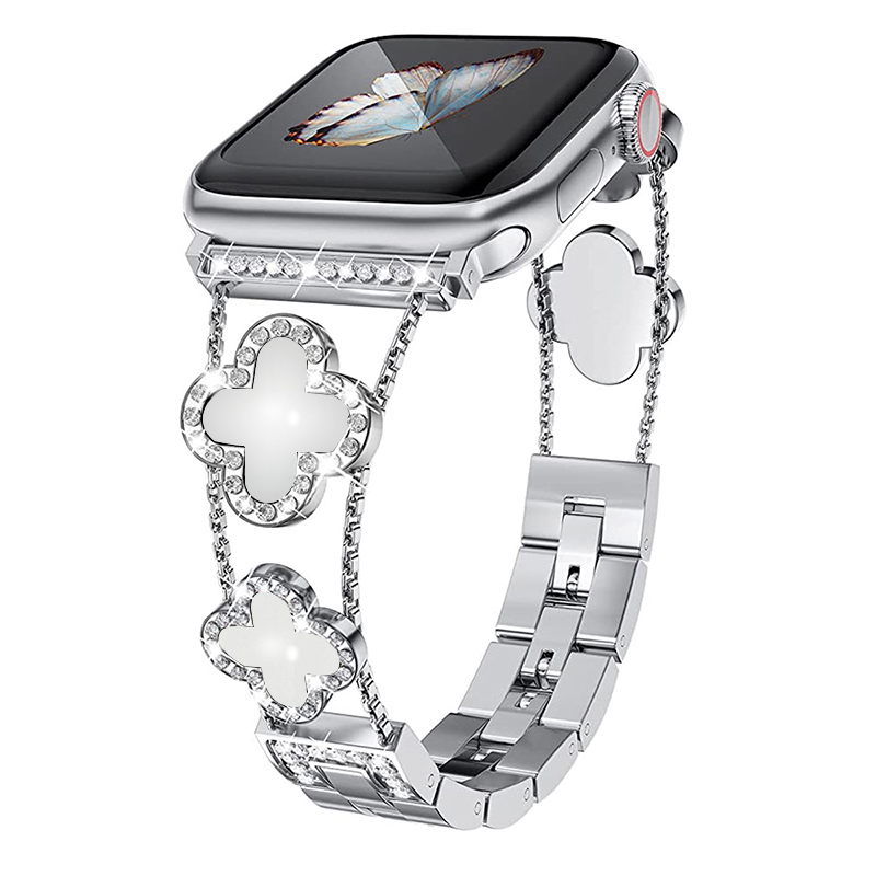 

Ремешок совместимый с Apple, металлический, 14,5 см, 22 см, 42 см, 49 мм IBOANN, Gold & White