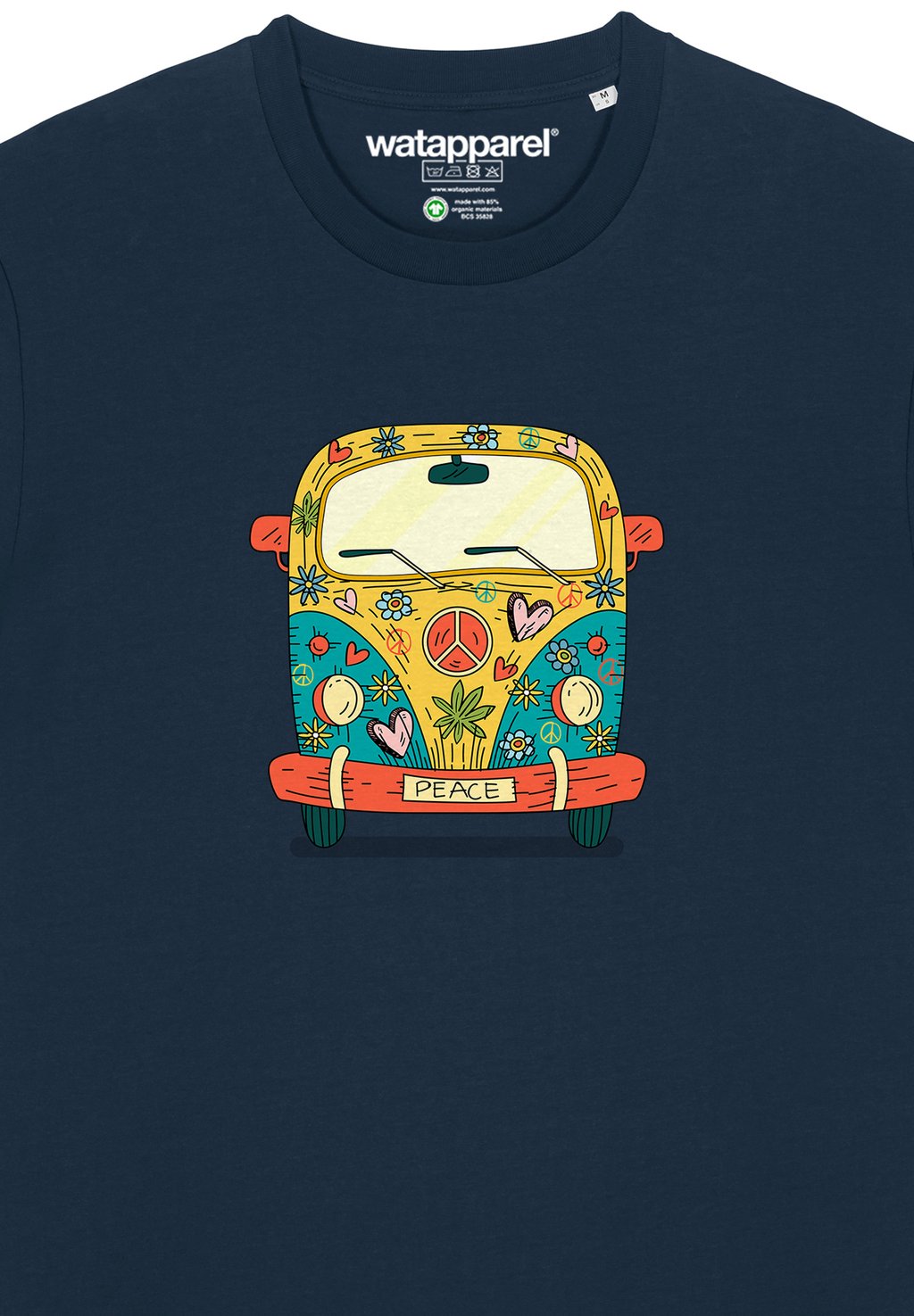 

Футболка с принтом HIPPIES BUS watapparel, темно-синий