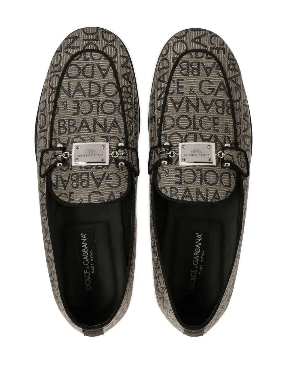 Жаккардовые лоферы с логотипом DOLCE & GABBANA, коричневый — фото 4