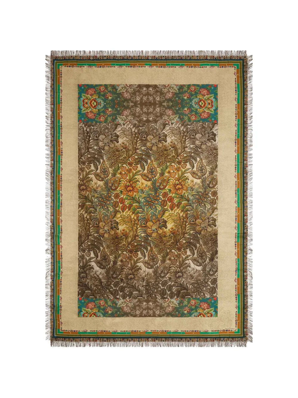 

Шарф-накидка с цветочным принтом и бахромой Aloeuw Pierre-Louis Mascia, бежевый