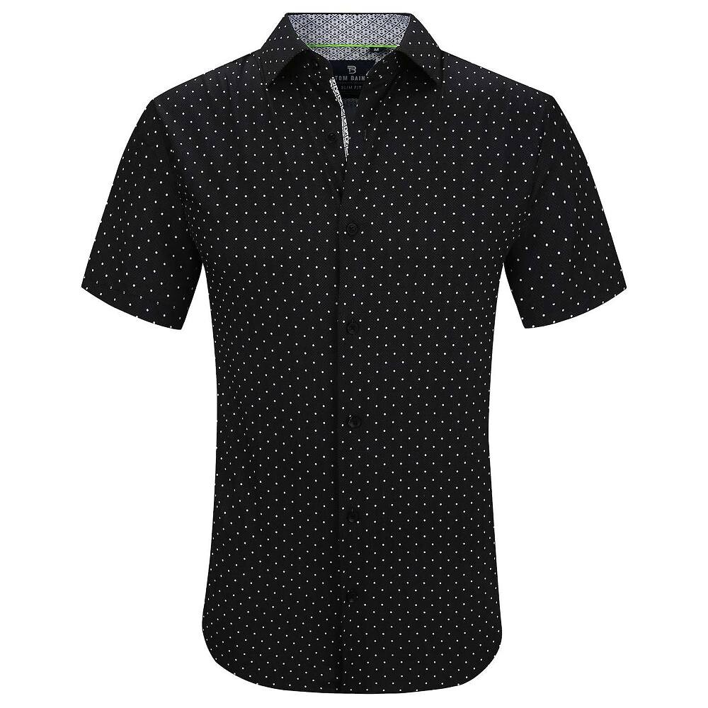 

Tom Baine Slim Fit с короткими рукавами, эластичная пуговица на пуговицах, черный