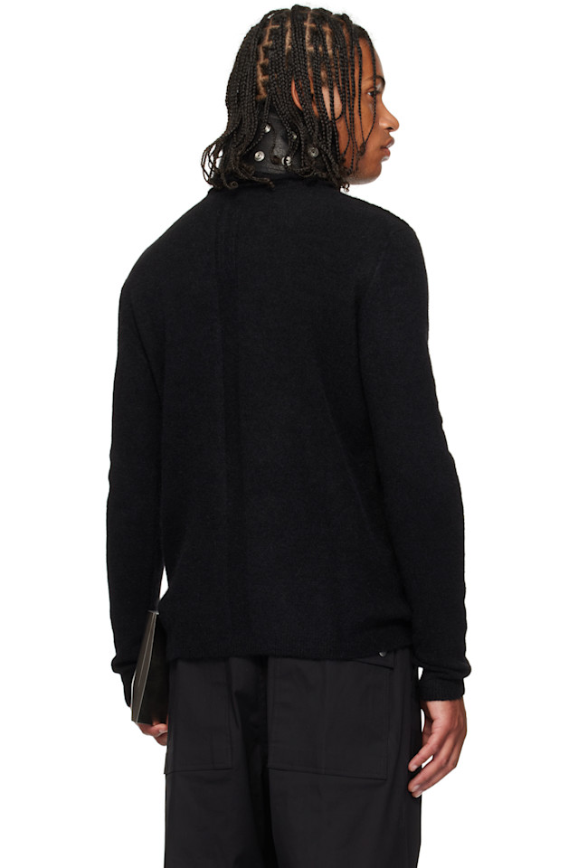 Вязаный свитер Concordians ls в клетку Rick Owens, черный — фото 3