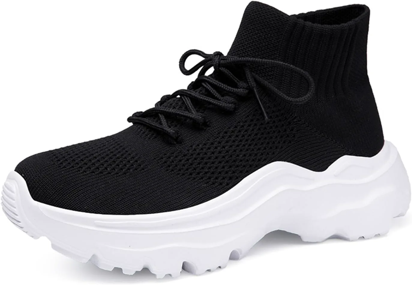 

Кроссовки LLTMALL для женщин и мужчин с толстой подошвой, высокие, с шнуровкой, легкие, из сетчатого материала для бега, белый