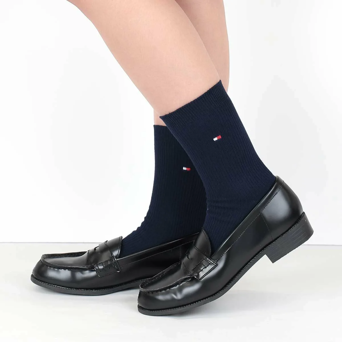 Школьные носки [длина 18 см] с вышивкой в одну точку. Tommy Hilfiger, 69. Navy — фото 3