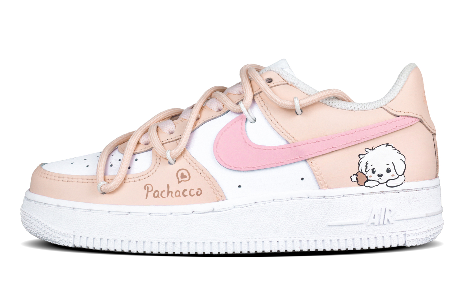 

Air Force 1 Puppy Curl Slip Resistant Low top детские скейтбординг кроссовки розовый унисекс Nike, белый