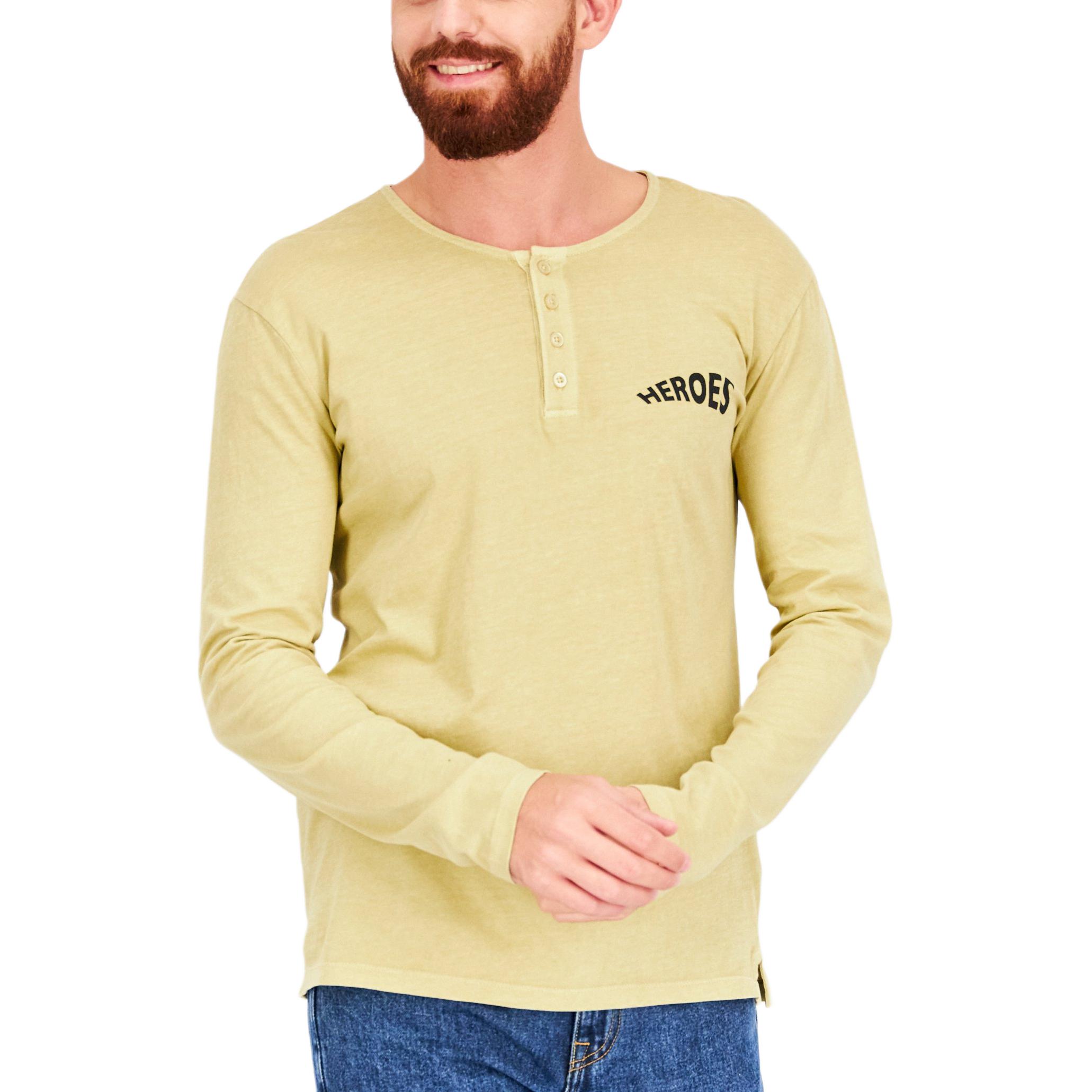 

Adidas Мужская футболка с длинным рукавом и круглым вырезом, с принтом, цвет olive