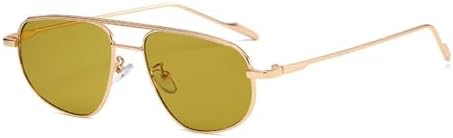 

Винтажные солнцезащитные очки 2027 года для женщин, маленькая металлическая оправа для женских солнцезащитных очков, солнцезащитные очки из сплава для мужчин MTZJH, Gold Green