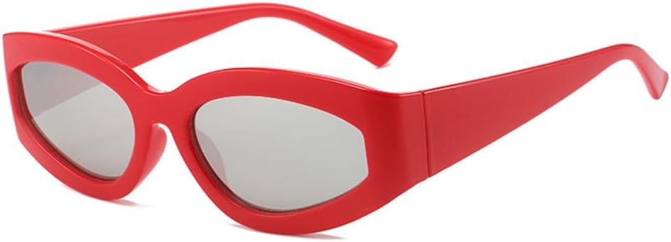 

Солнцезащитные очки «кошачий глаз» для женщин с градиентными зеркальными линзами, защита от УФ-излучения UV400, ретро-очки с овальными линзами для мужчин HDUBFY, Red Silver Mirror