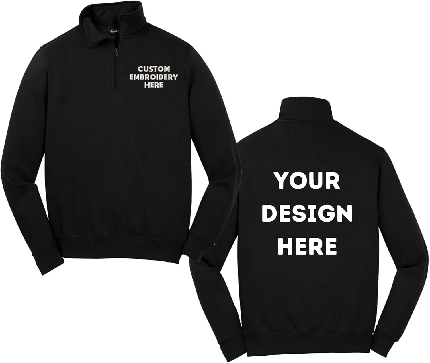 

Кастомизированный свитшот Quarter Zip с логотипом спереди и сзади LOGO IMPRESSION