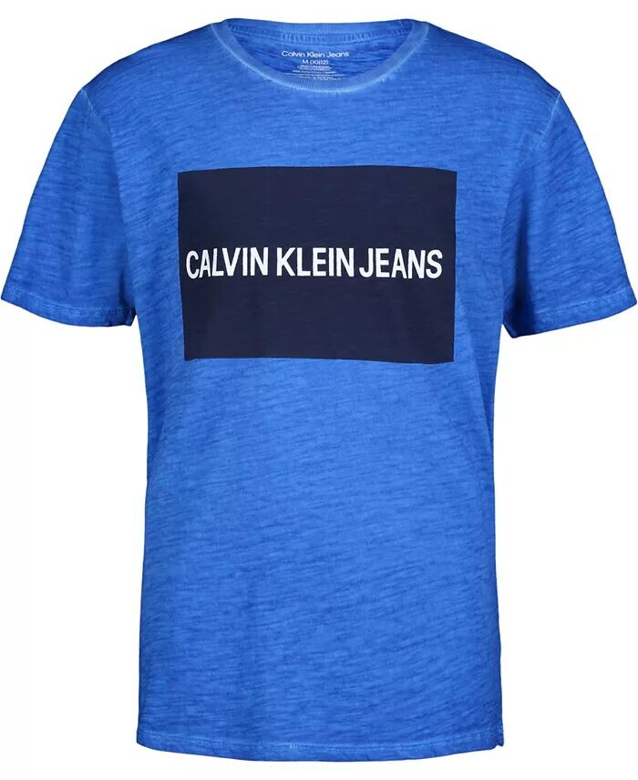 Хлопковая футболка с цветными блоками и логотипом Big Boys Calvin Klein — фото 2
