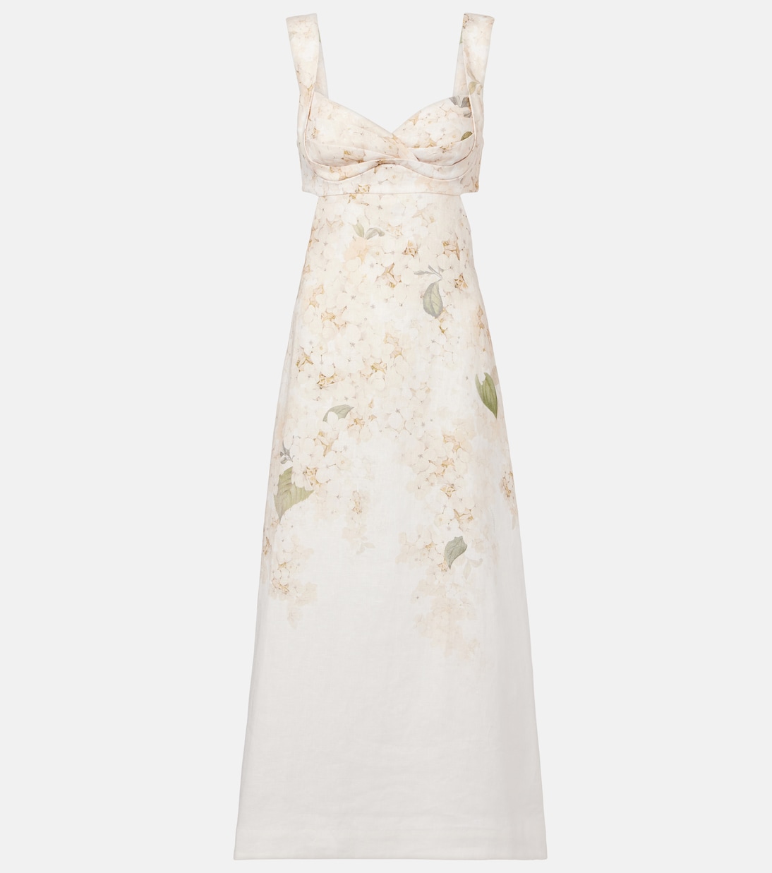 

Цветочное льняное платье миди Balance Zimmermann, White Hydrangea