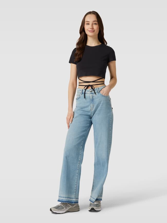 

Укороченная футболка с бантом Jake*s Casual, черный