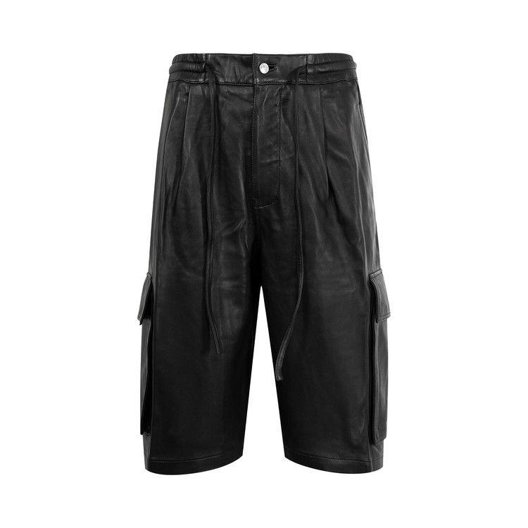 

Шорты Nahmias Leather Pleated Cargo Shorts, Black