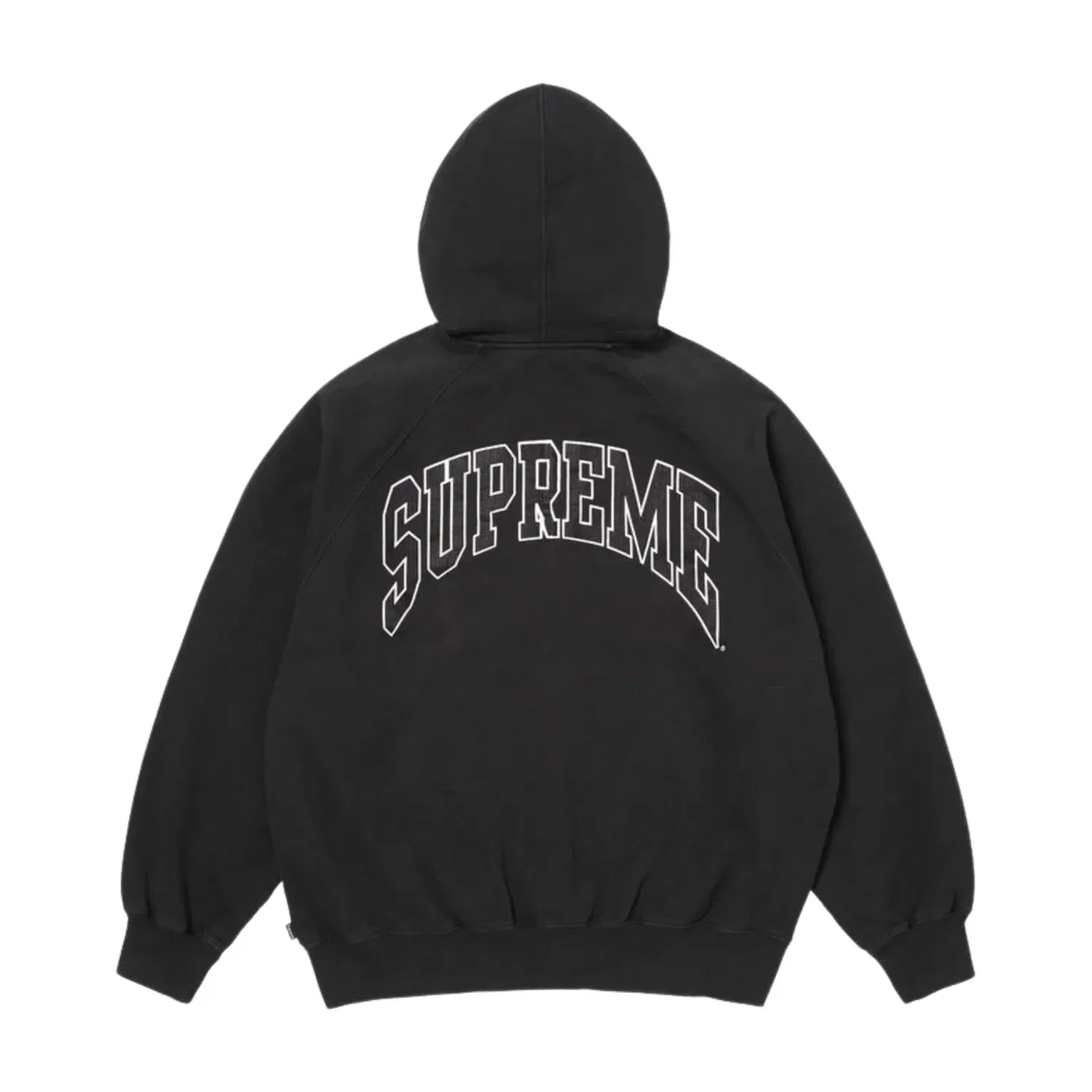 Толстовка Supreme SS26 Cracked Raglan Zip Up Hooded Sweatshirt 'Black' SUP-SS26-192-BLK, черный — фото 2