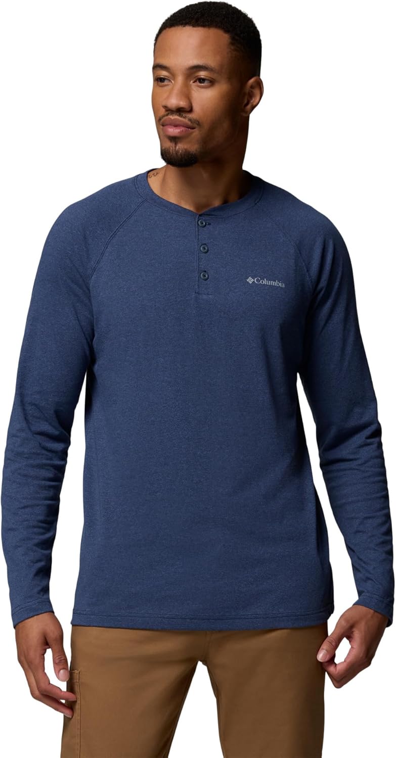 

Columbia мужская футболка Thistletown Hills Raglan Henley, Dark Mountain Heather