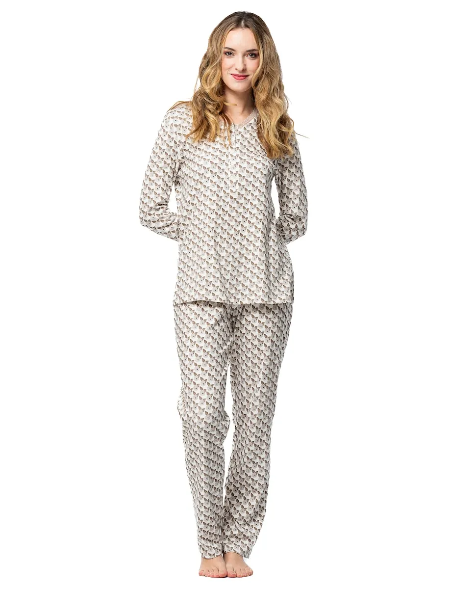 

Женская пижама с воротником на планке Señoretta, бежевый