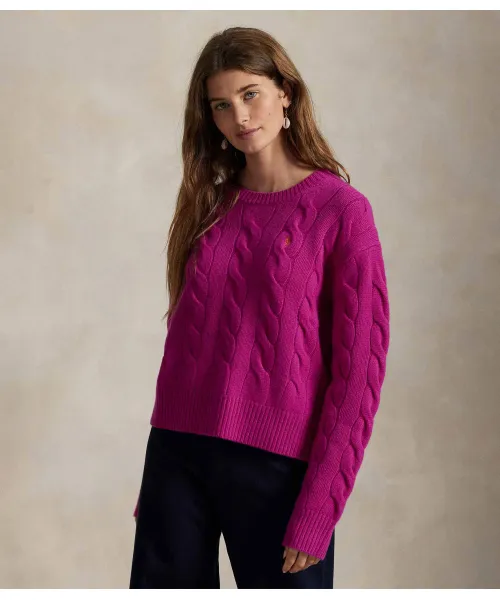 

Шерстяной свитер Loose fit Polo Ralph Lauren, розовый