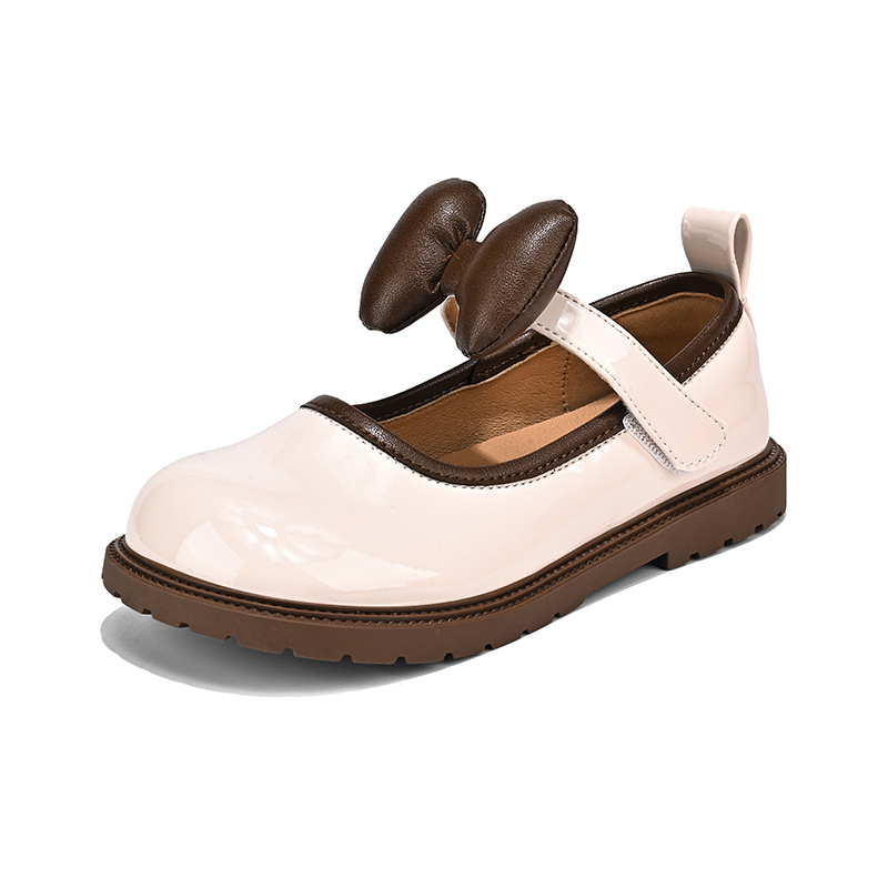 

Износостойкие дышащие детские кожаные туфли для детей Wooden Rabbit, бежевый