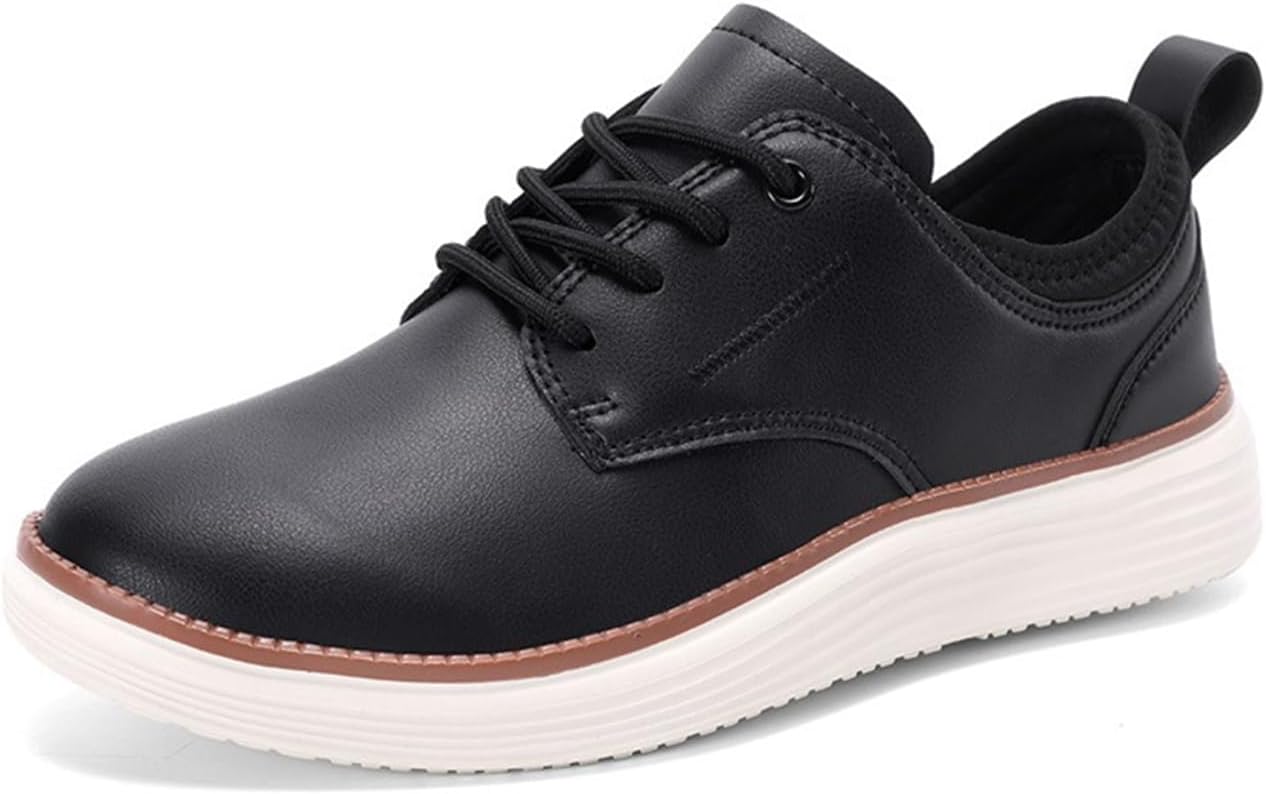 

Мужские повседневные простые оксфорды с комфортной поддержкой свода стопы, деловые туфли, модные кроссовки Tzeohai, черный