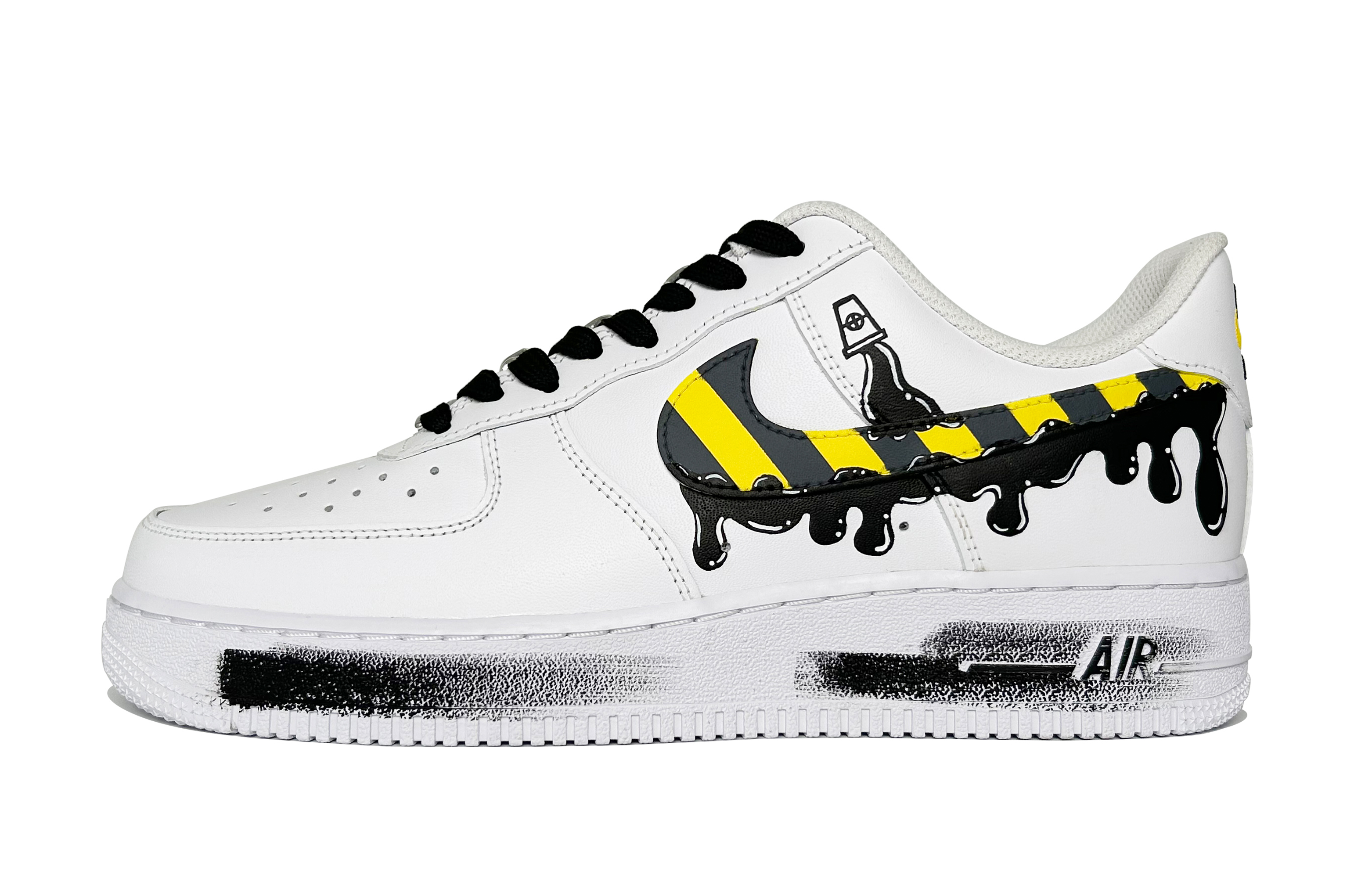 

Air Force 1 No Access Coverage Abrasion Resistant Low top Skateboard Shoes мужские белый Nike, черный