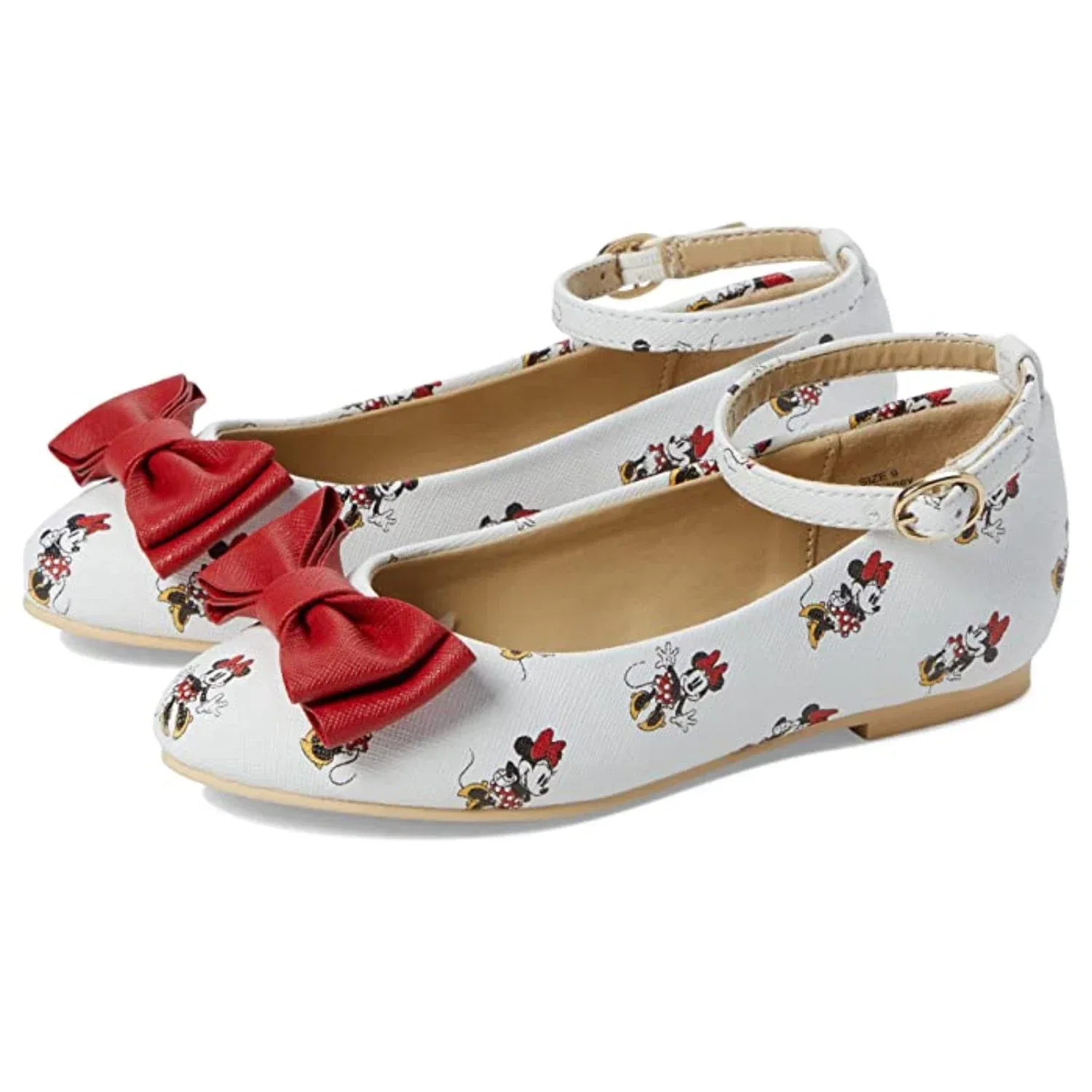 Детские туфли Janie and Jack Minnie Mouse Flat White с бантиком и ремешком на щиколотке ZAP1219 — фото 3
