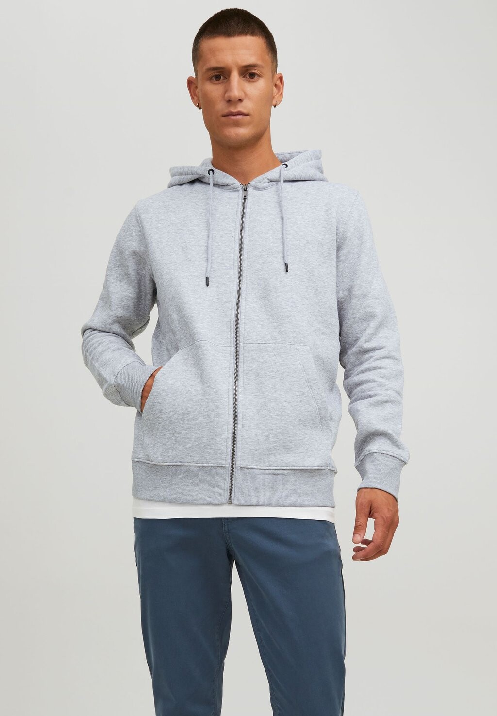 

Толстовка на молнии JESTAR BASIC ZIP Jack & Jones, светло-серый меланж
