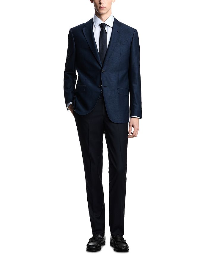 Классический блейзер с вырезными лацканами Regular Fit Emporio Armani, синий — фото 2