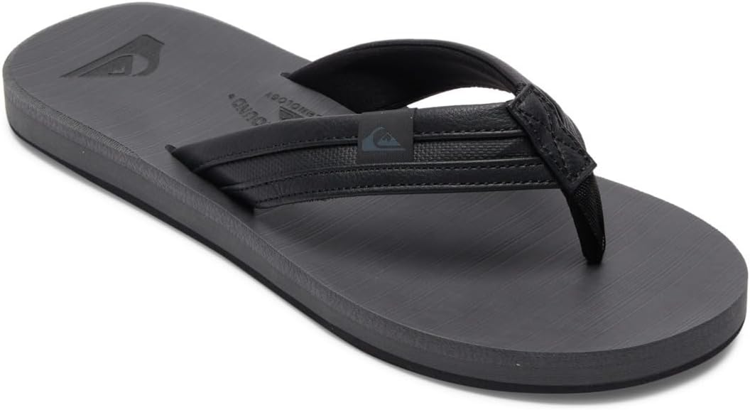 

Мужские вьетнамки Quiksilver Carver Suede, спортивные мужские сандалии с поддержкой свода, размеры 6-16, мужские шлепанцы-вьетнамки, серый черный