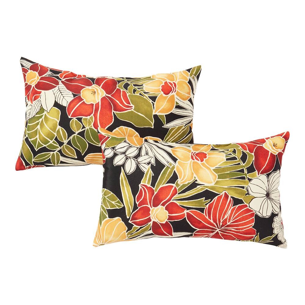 

Greendale Home Fashions Outdoor 2 шт. Прямоугольные декоративные подушки, цвет Aloha Black