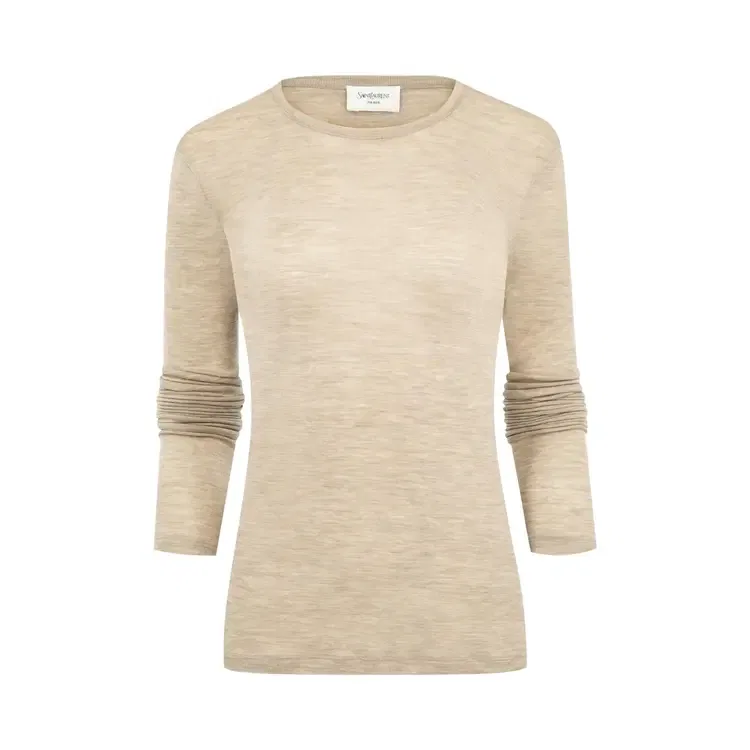 Футболка с длинными рукавами Saint Laurent Jersey, светло-коричневый