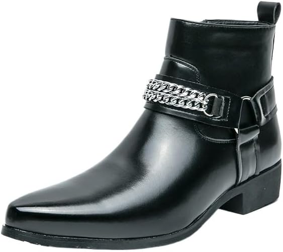 

Мужские ботинки Челси, кожаные с заостренным носком и боковой молнией, повседневные, стильные и удобные, не скользят, легкие Zestrelax, черный