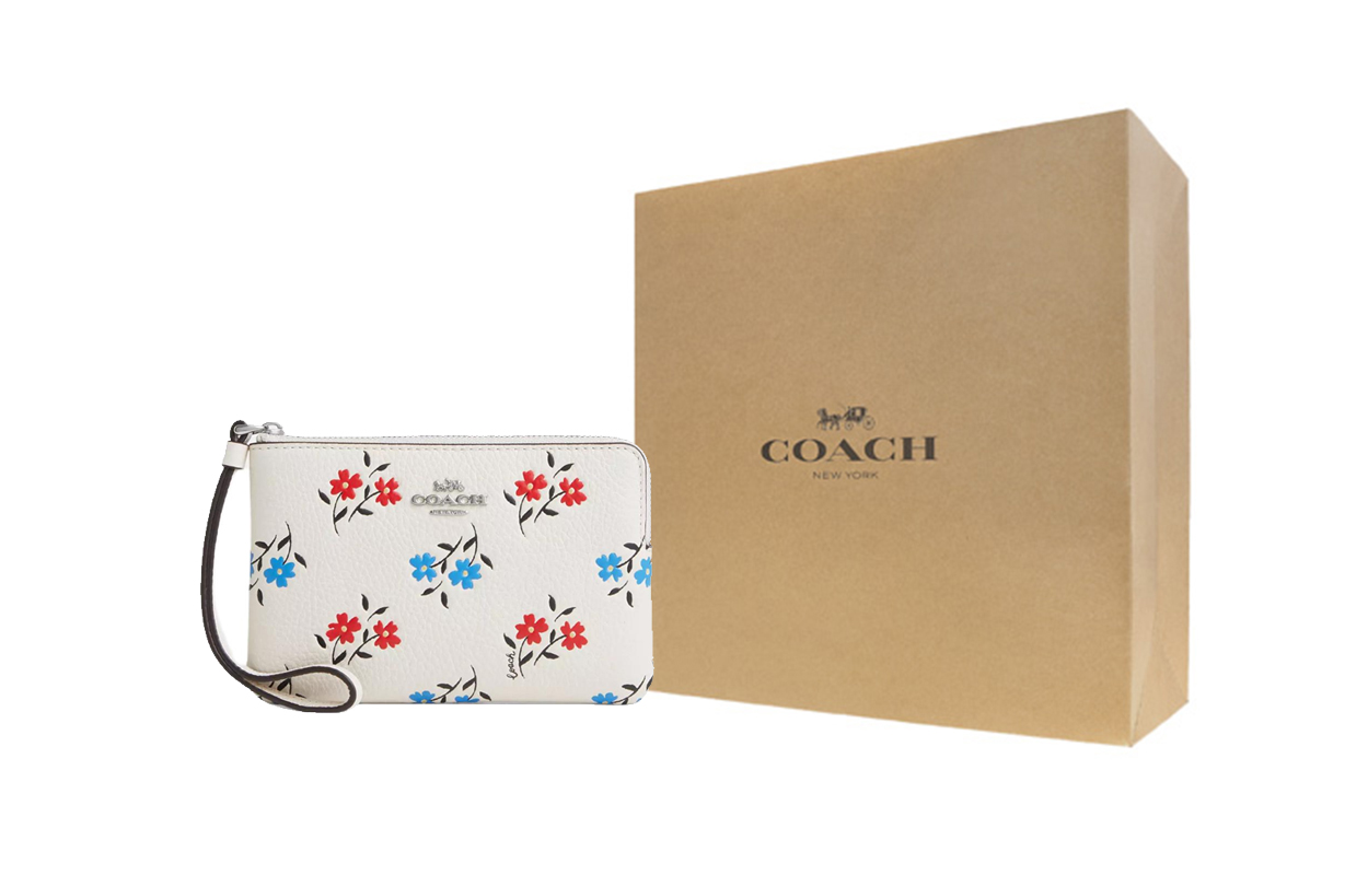 

COACH Кожаный клатч с угловой молнией