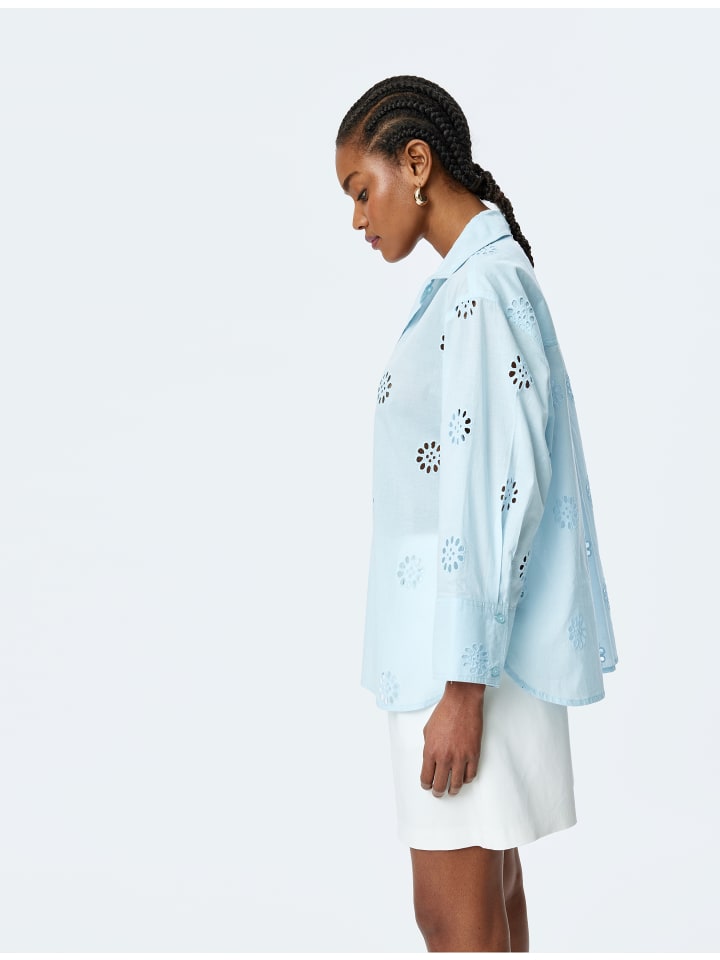 

KOTON Рубашки с длинными рукавами синего цвета