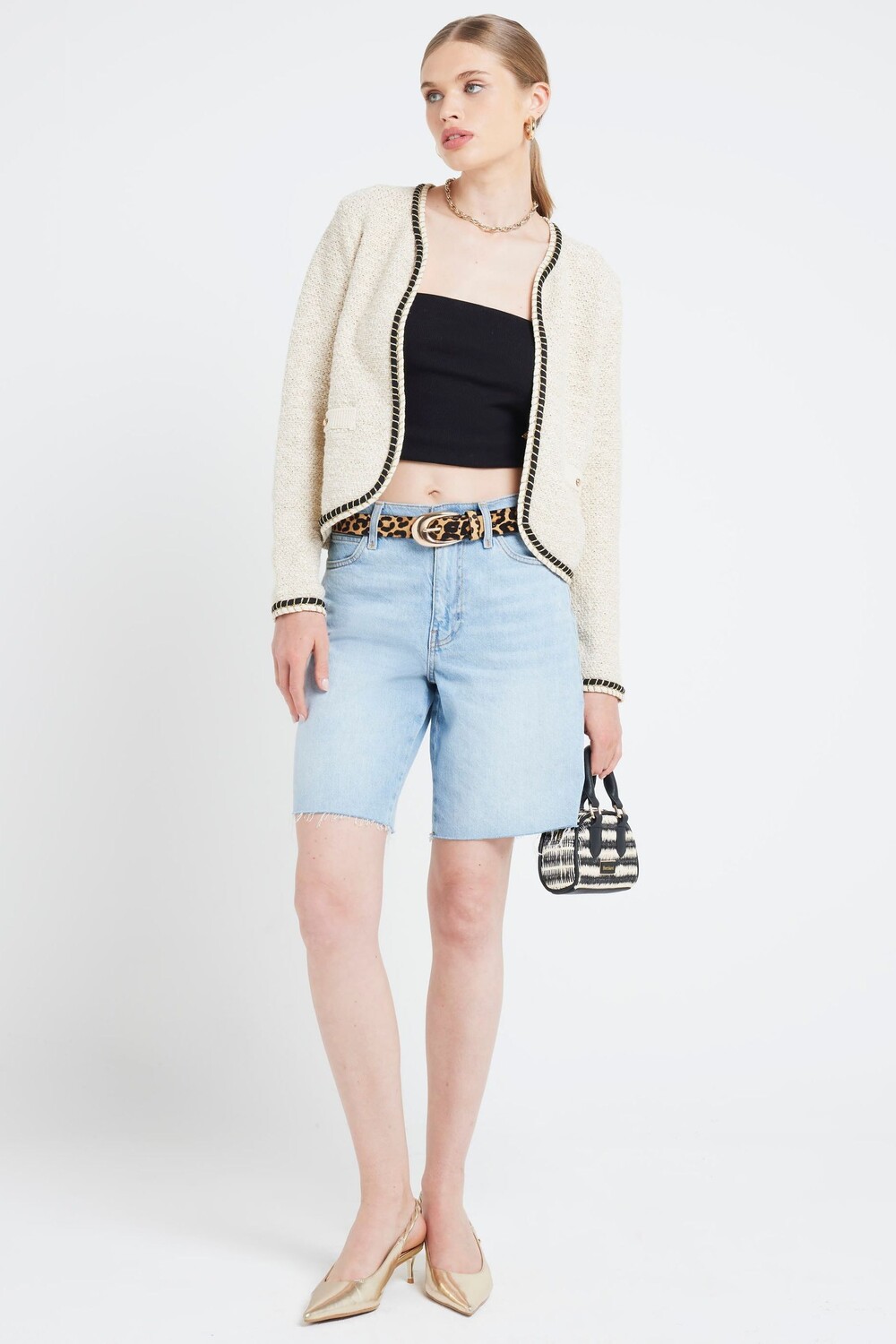 

Кардиган аккуратного кроя из фактурной ткани River Island, бежевый