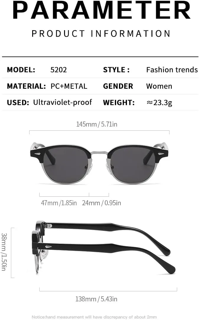 

Ретро круглые солнцезащитные очки для мужчин и женщин — классические поляризованные солнцезащитные очки в полуободковой оправе из Европы и Америки Gksbnck, C1