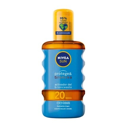 Nivea Солнцезащитное и активирующее бронзовый загар защитное масло Spf20 200 мл — фото 4