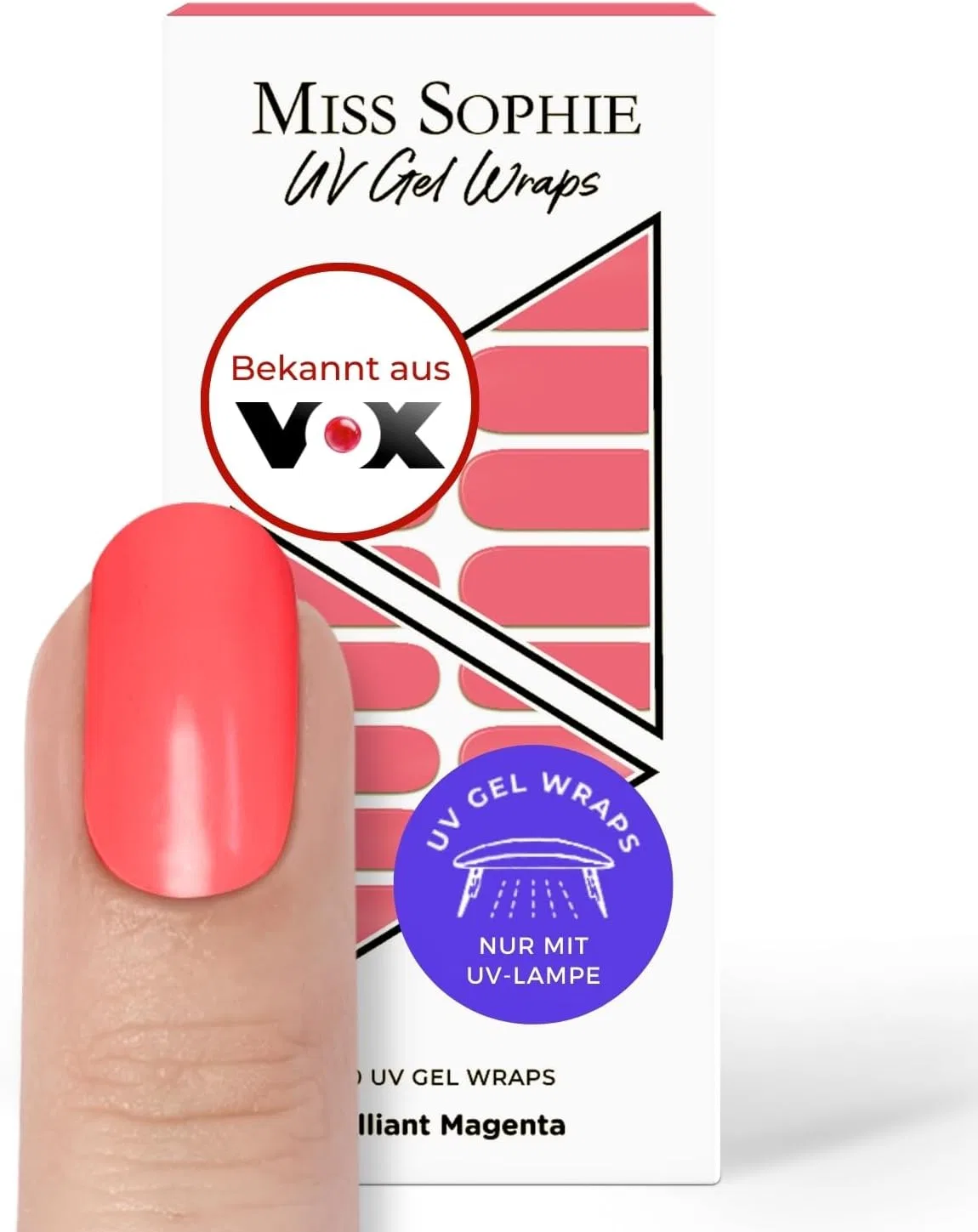 UV-гель-пленки для ногтей «Neon Brilliant Magenta» от Miss Sophie, 24 шт. Miss Sophie, Brilliant Magenta