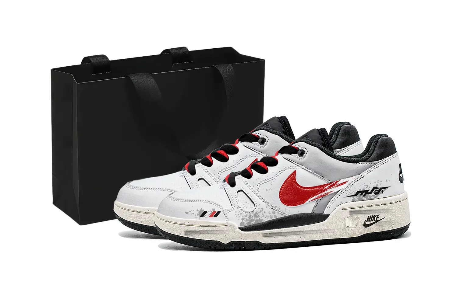 

Nike Полноразмерные универсальные уличные стиль амортизация, износостойкие низкие скейтборд обувь мужские black red