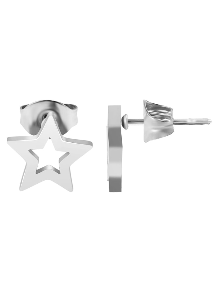 

Adeliás Женские серьги - Серьги-гвоздики из нержавеющей стали серебристого цвета