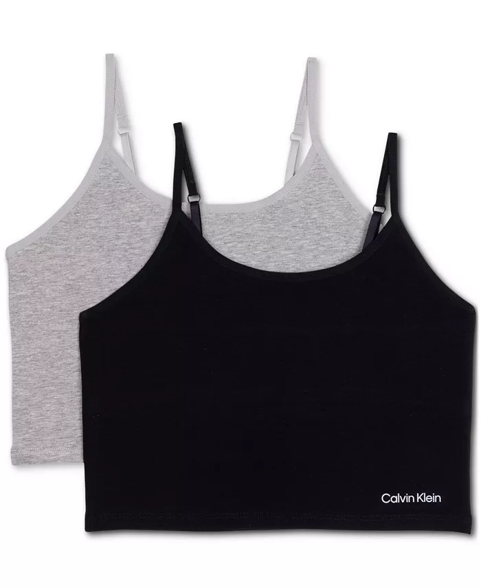 

Футболки с вшитым бюстгальтером для девочек, 2 шт Calvin Klein, черный