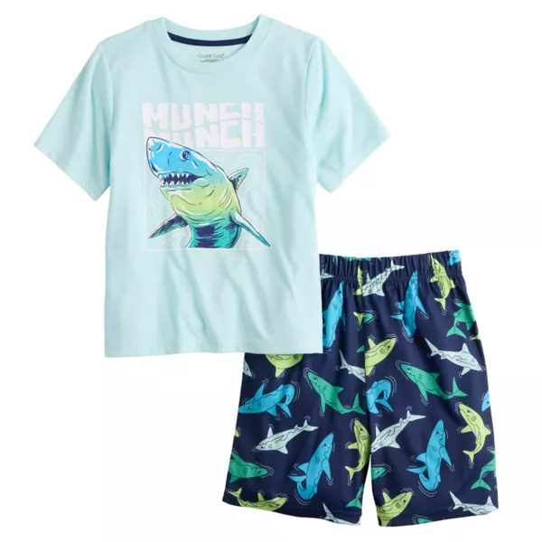 

Мальчики 4-16 лет пижамный комплект из рубашки и шорт Cuddl Duds, синий