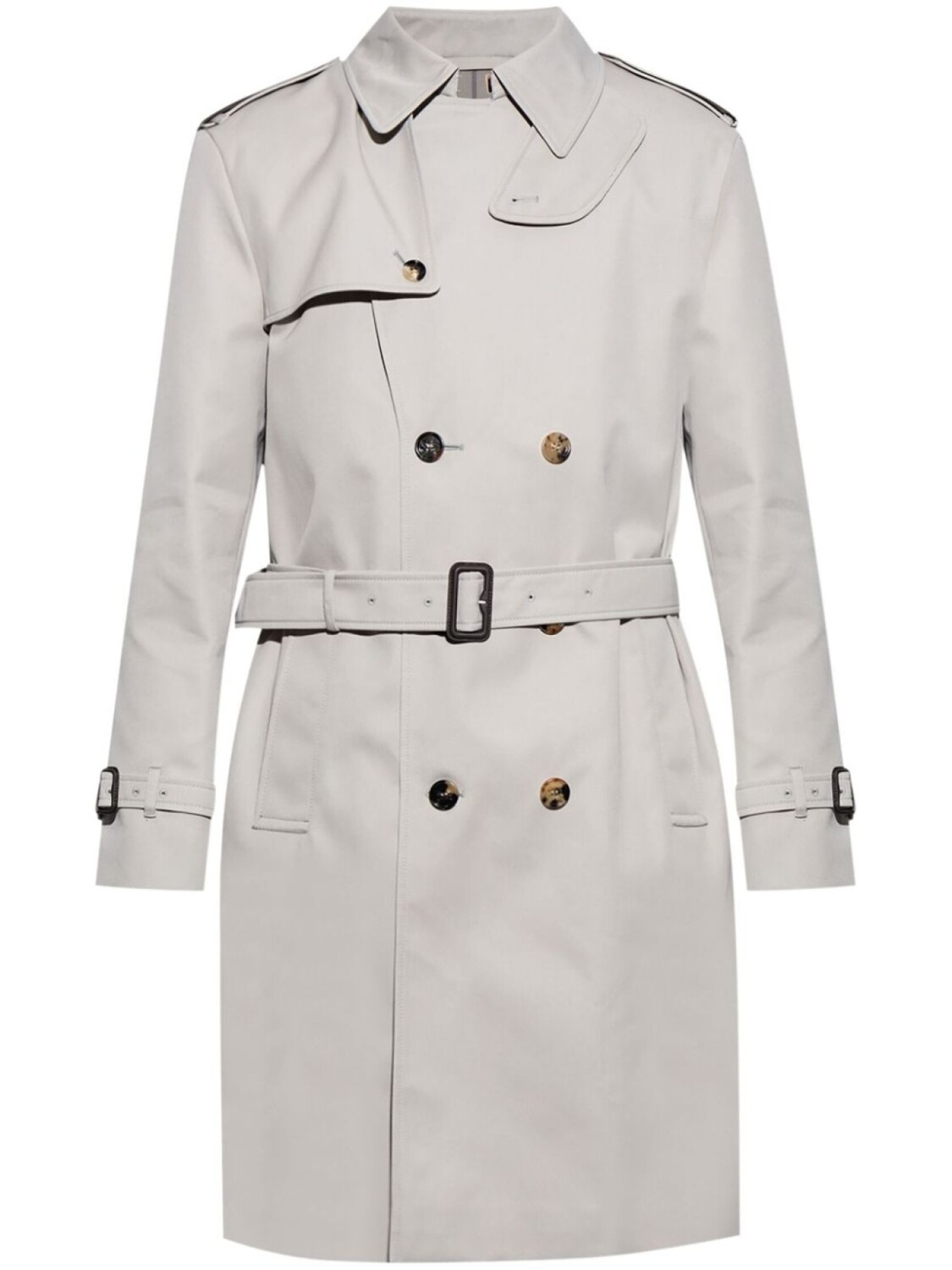 

Двубортный тренч с поясом Burberry, серый