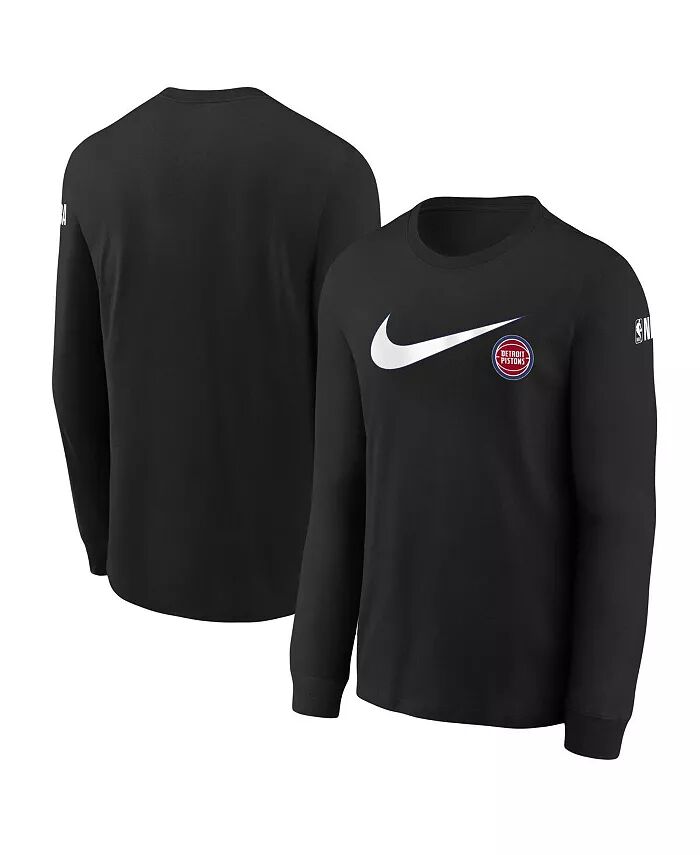 

Футболка с длинным рукавом Detroit Pistons Swoosh Black для больших мальчиков и девочек Nike