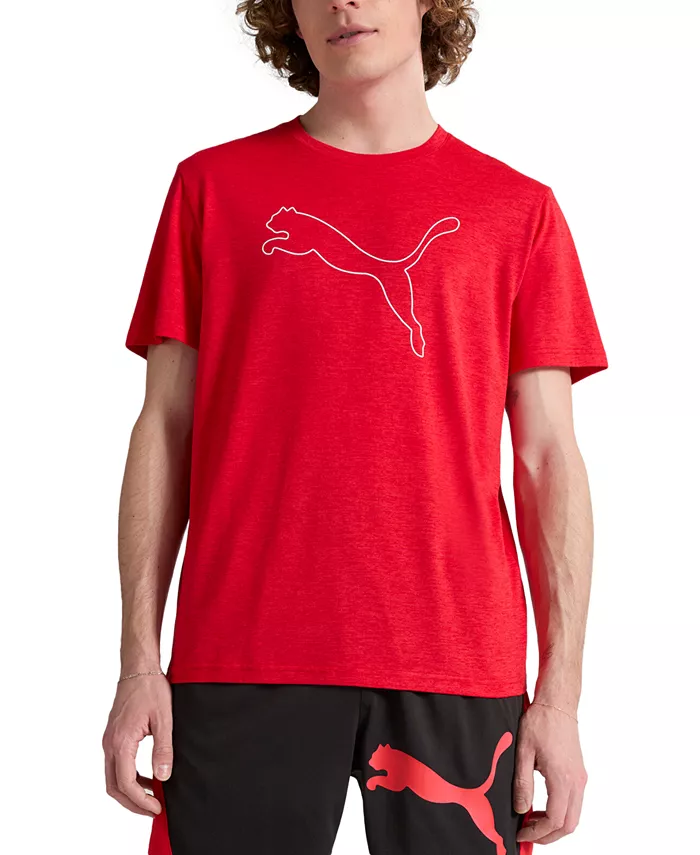 

Мужская тренировочная футболка с принтом Performance Cat Logo Puma, красный