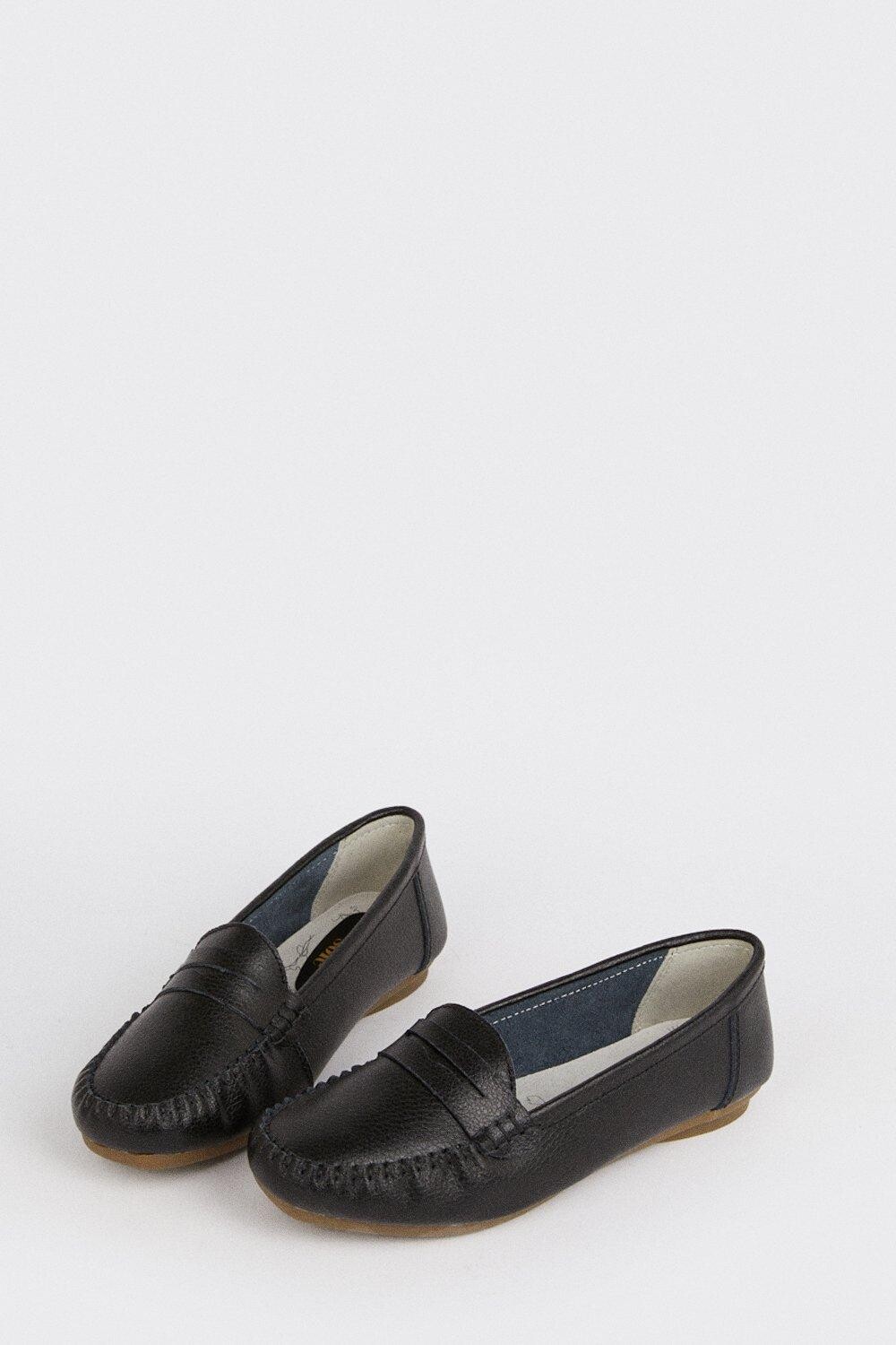 Хорошо для подошвы: комфортные кожаные лоферы Nessa Dorothy Perkins, черный — фото 3