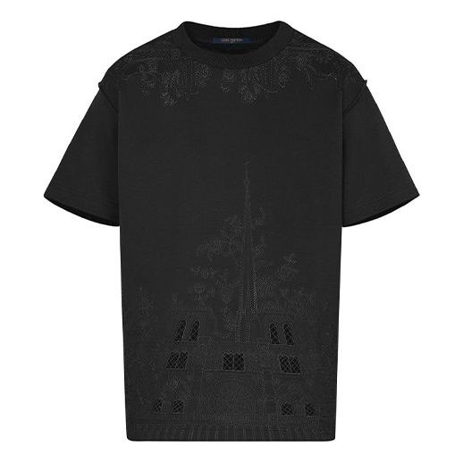 

Футболка lv embroidered notre dame embroidered cotton for men black Louis Vuitton, черный