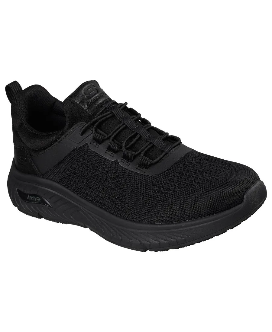Мужские рабочие кроссовки с противоскользящим покрытием: Arch Fit Crosser - Rowynn Casual Work Sneakers от Finish Line Skechers, черный