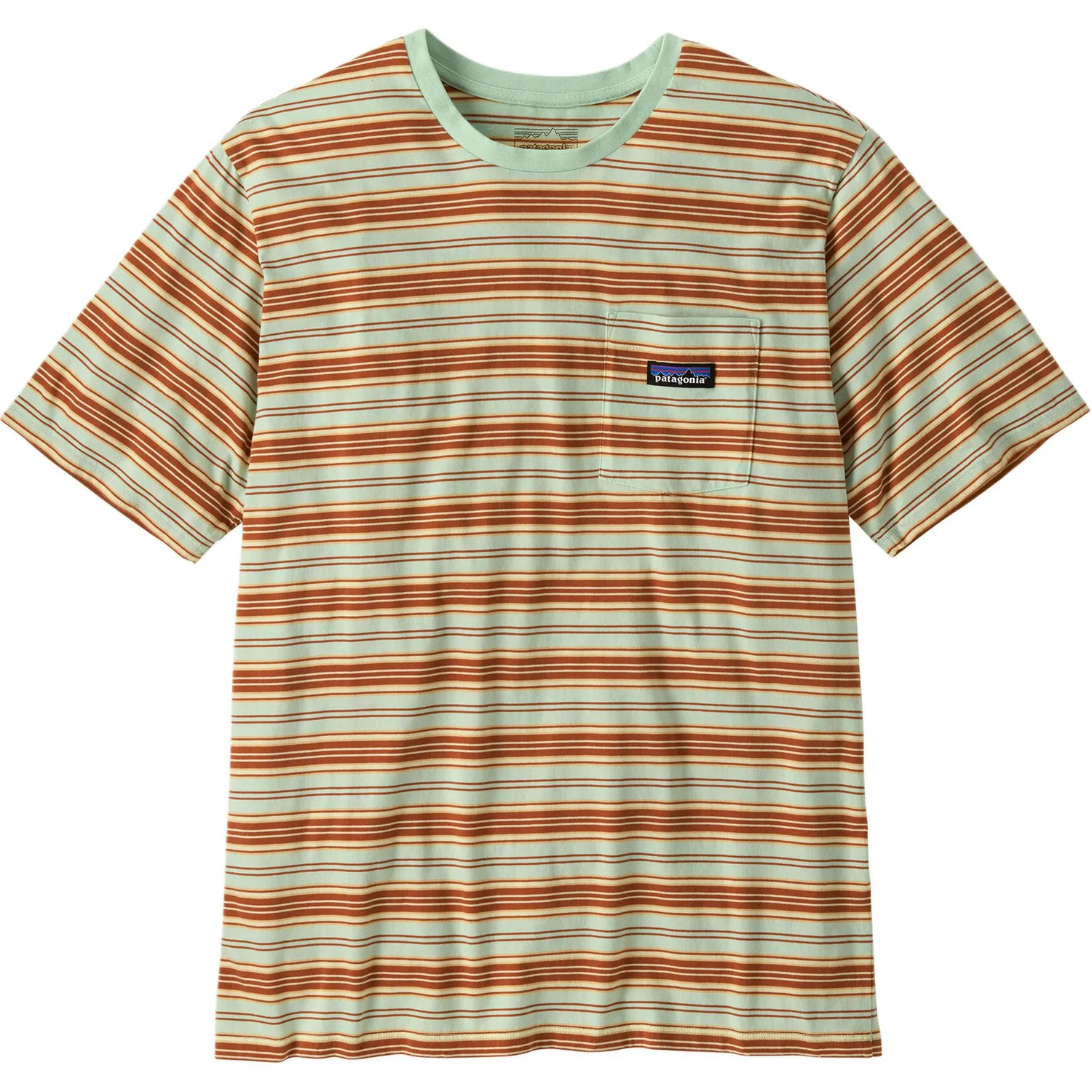 Футболка с карманом в полоску Patagonia, washed зеленый